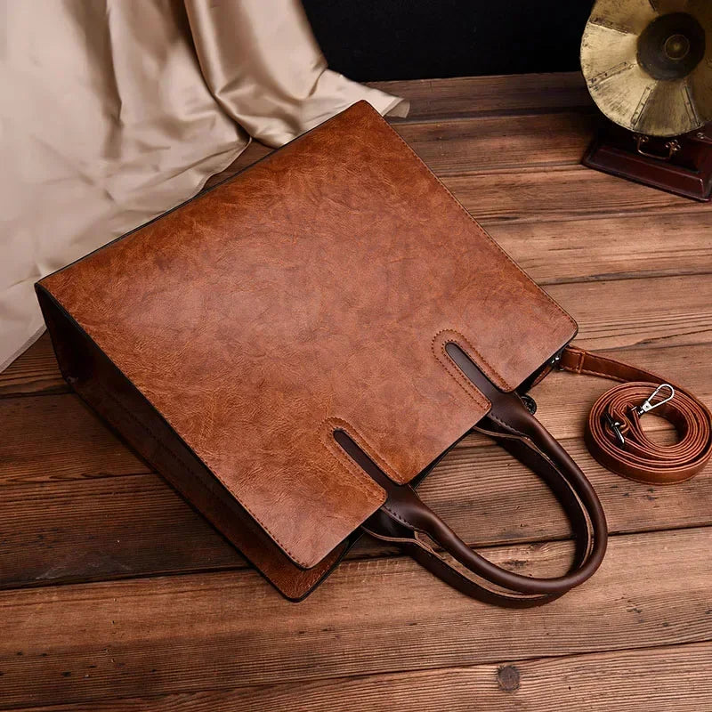 Vintage OIL Skin Leather High Quality Shoulder Crossbody Bag