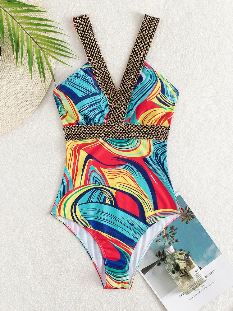 One Piece Swimsuit Backless Hollow Summer Bathing Suit