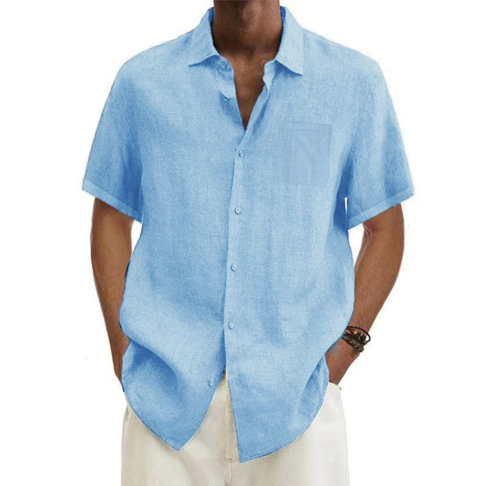 men Cotton Linen Hot Sale Sleeved T- Shirts