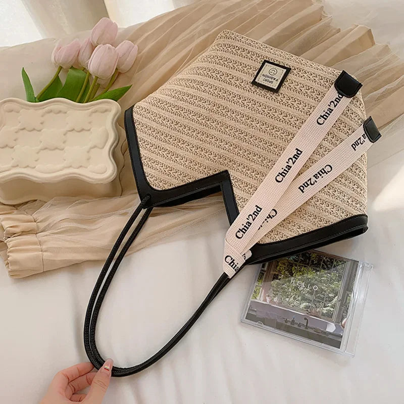 Bag Vintage Handmade Woven Shoulder Bag Raffia circle Rattan bags