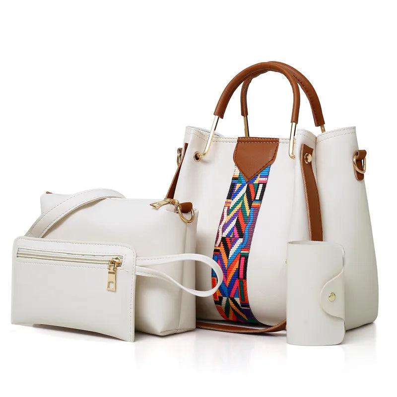 Luxury Handbag Large Capacity 4 set Bag Shoulder Bag Wallet Card Case
