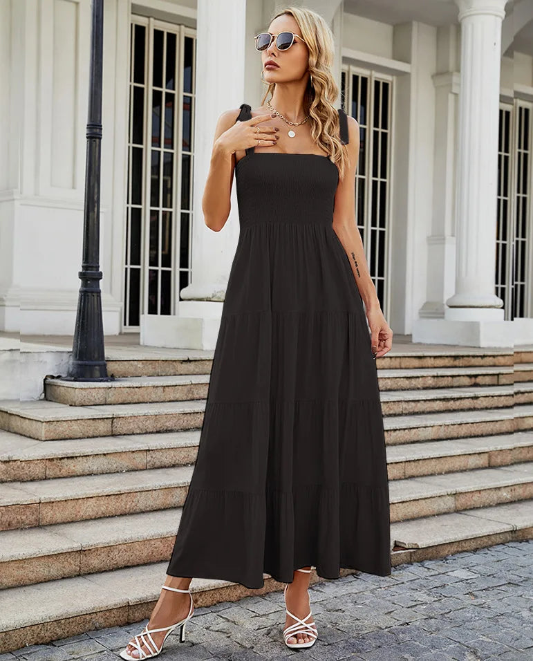 Sexy Sleeveless Hot Girl Strap Long Casual Comfortable Dress For Women
