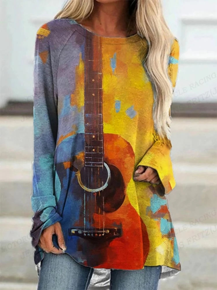 Music T shirt Long Sleeve Tops