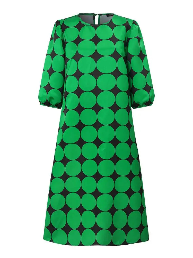 Long Shirt Dress Sundress Summer Puff Sleeve Loose Casual