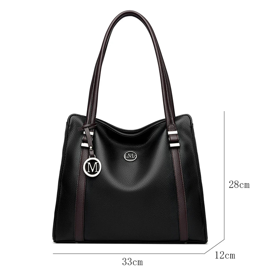 Soft Leather Luxury Handbags Large Capacity Shopping Bag