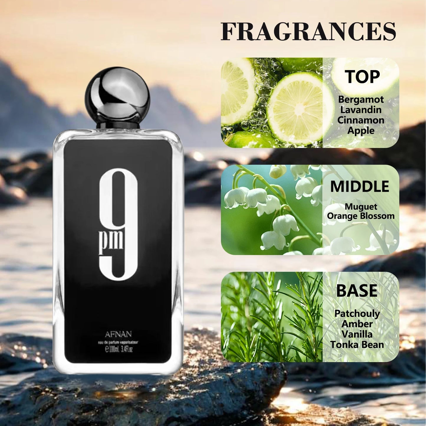 100ML Afnan 9 PM Rebel Unisex Eau De Parfum High Quality Perfume For Men And Women