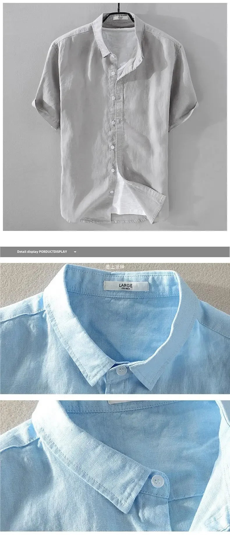 Pure Linen Short Sleeve Shirt For Men