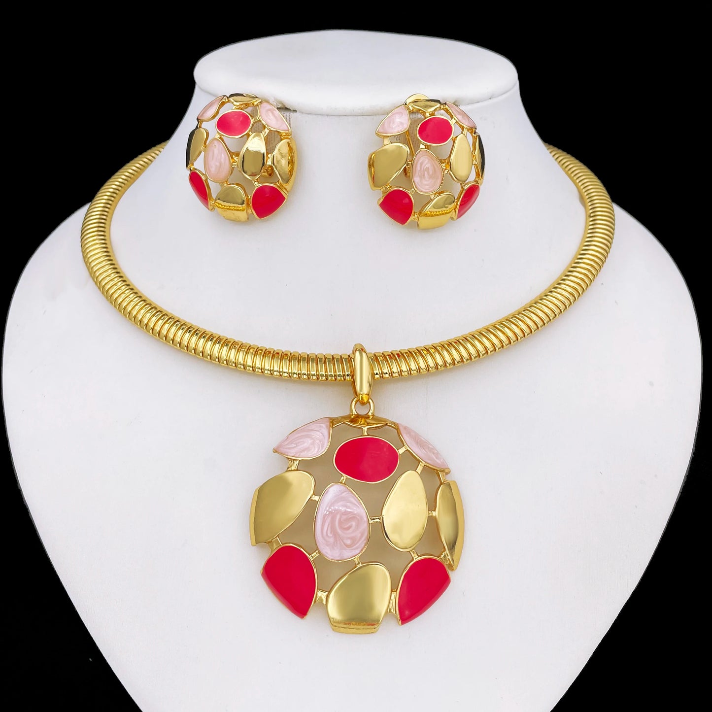 Necklace Pendant And Earrings 3pcs Jewelry Set