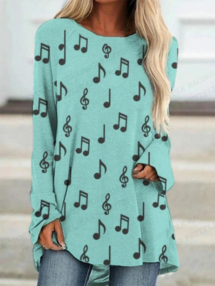 Music T shirt Long Sleeve Tops