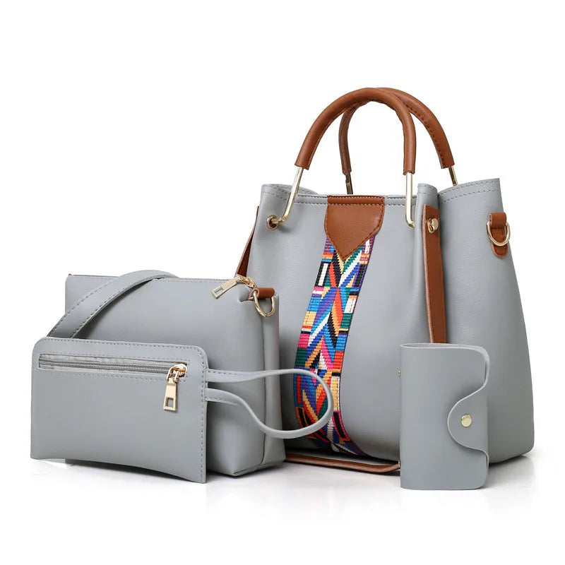Luxury Handbag Large Capacity 4 set Bag Shoulder Bag Wallet Card Case