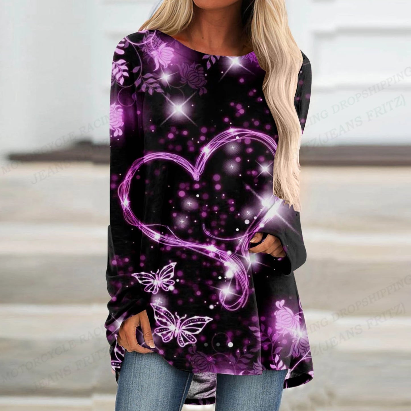 Golden Fashion T-shirt Loose Long Tops Luxury Oversized Dress