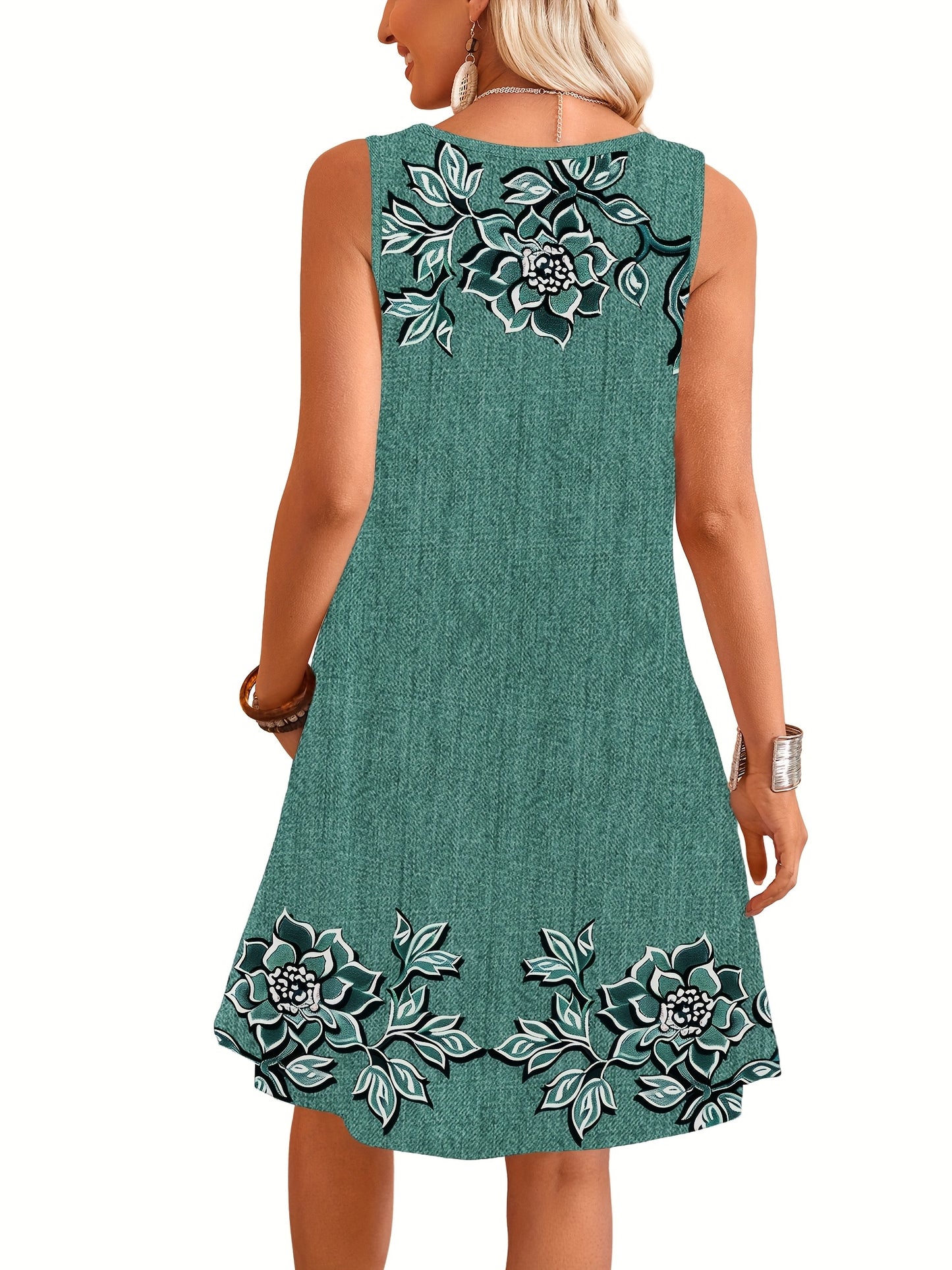 Summer Short Sleeve Round Neck Jeans Dress