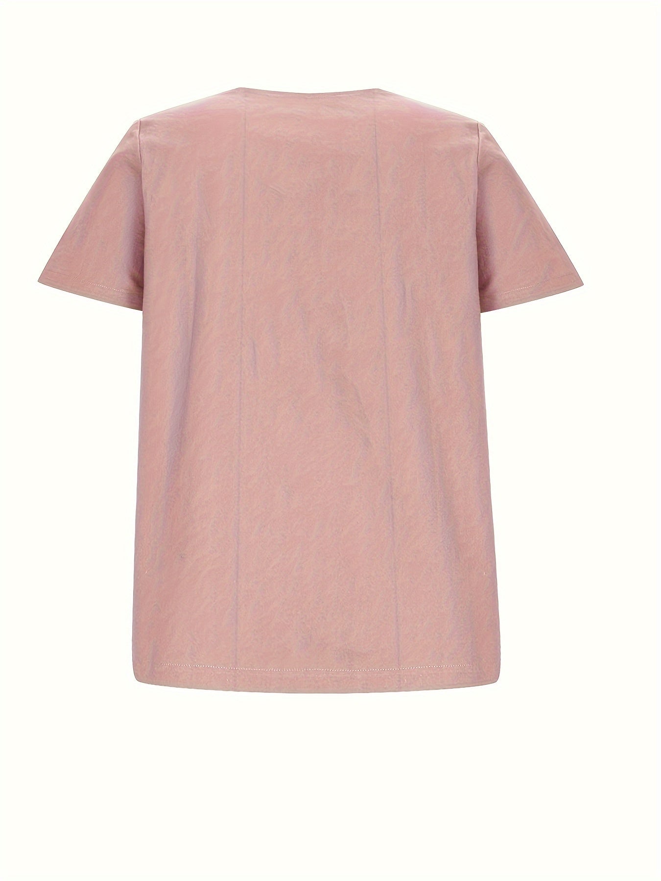 Crew Neck Short Sleeve T-Shirt For Spring & Summer