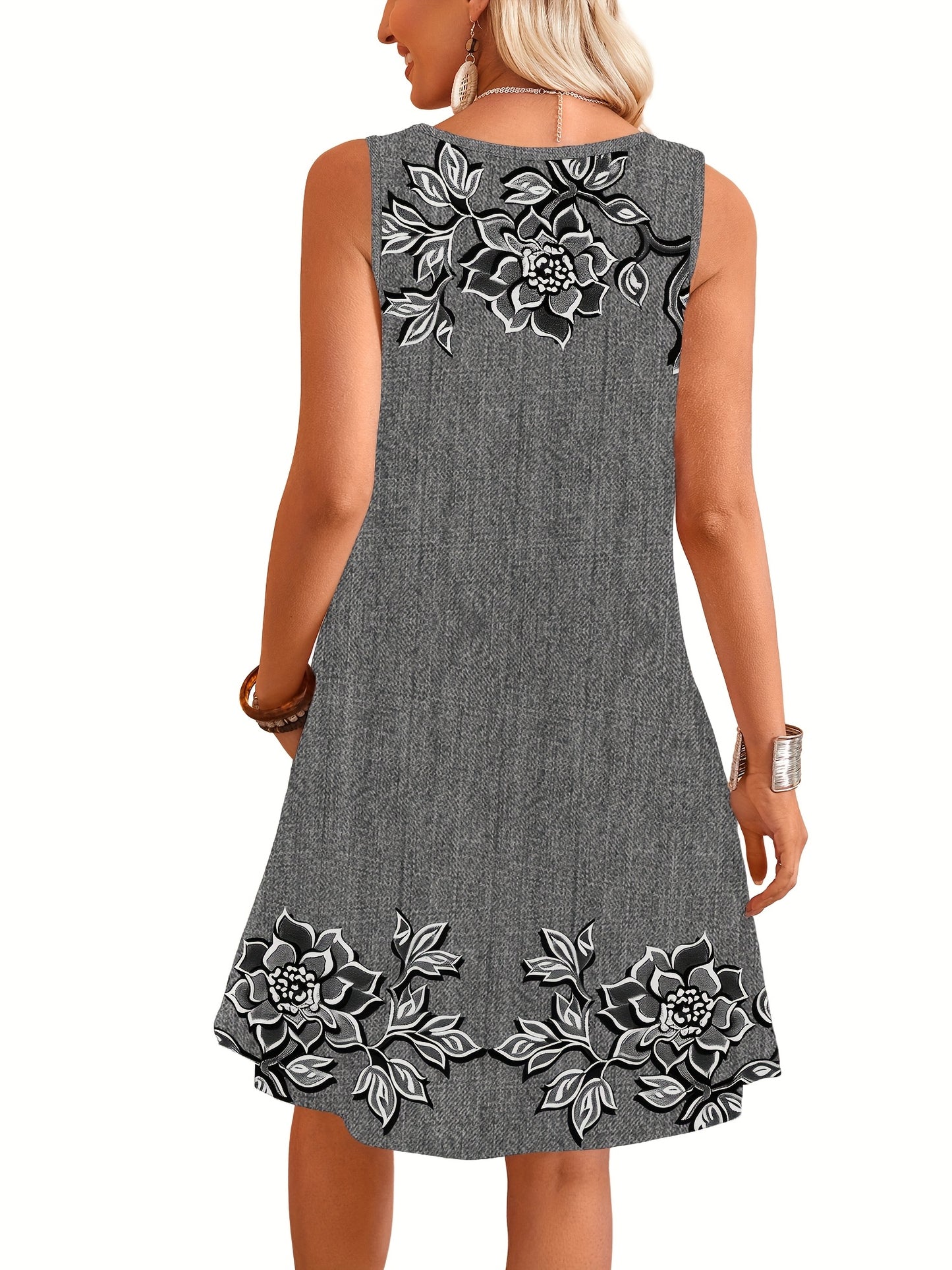 Summer Short Sleeve Round Neck Jeans Dress