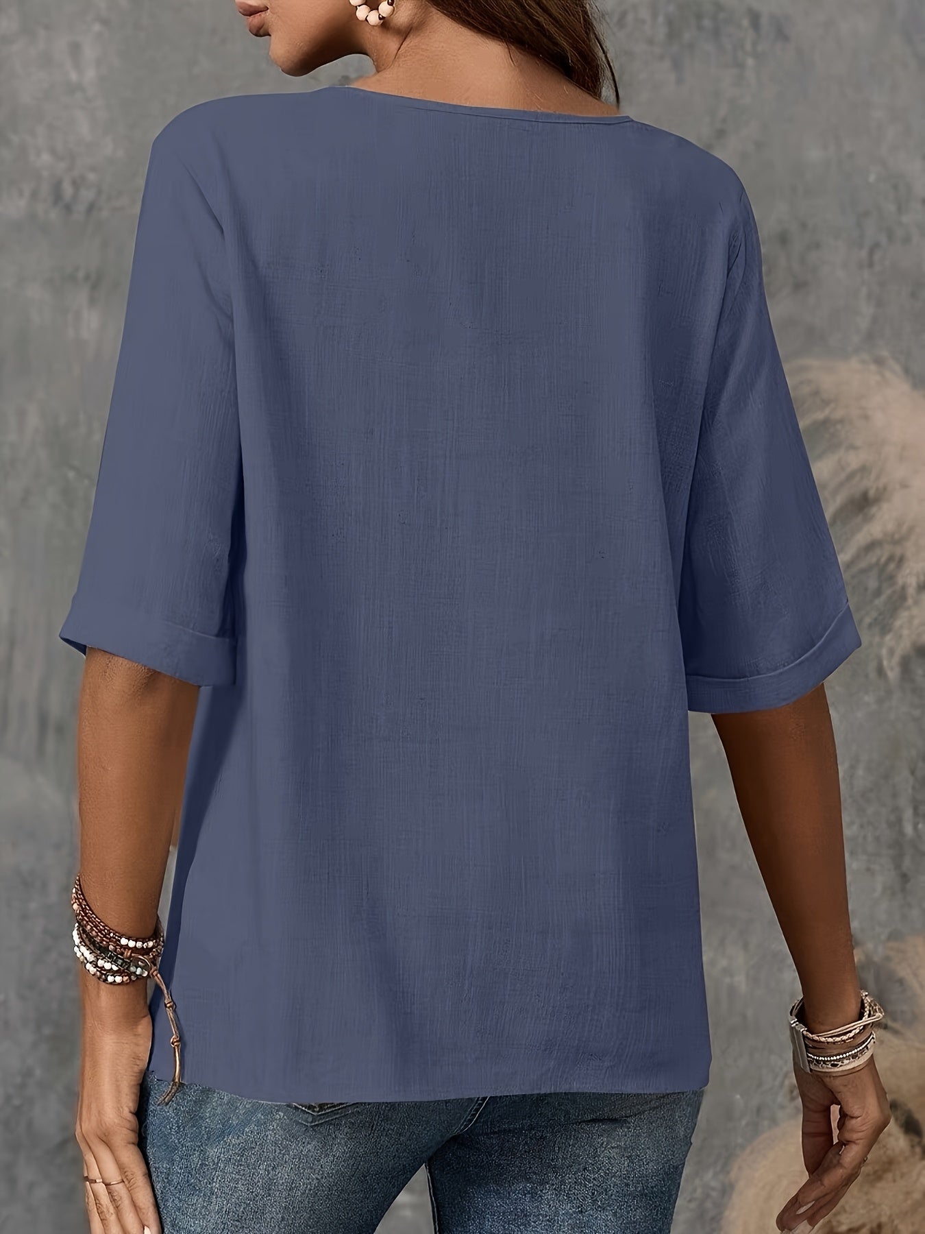 Women'S Vintage-Inspired Button-Up Blouse  Ladies Top