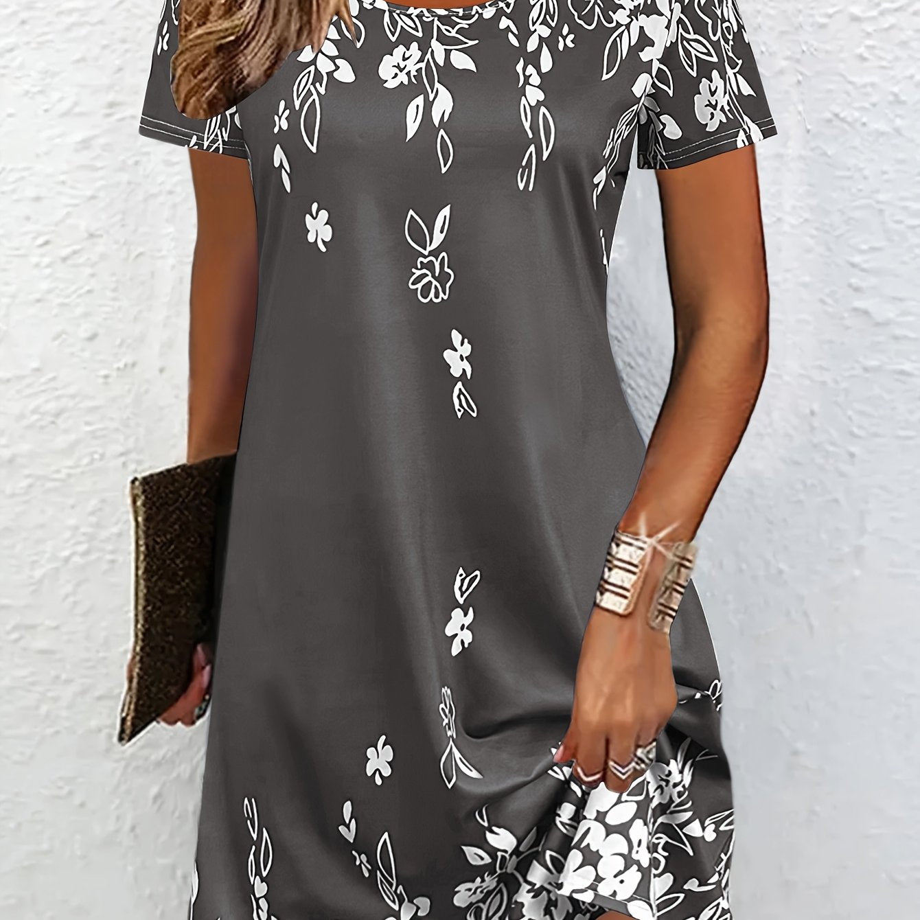 Vintage Short Sleeve Dress For Spring & Summer
