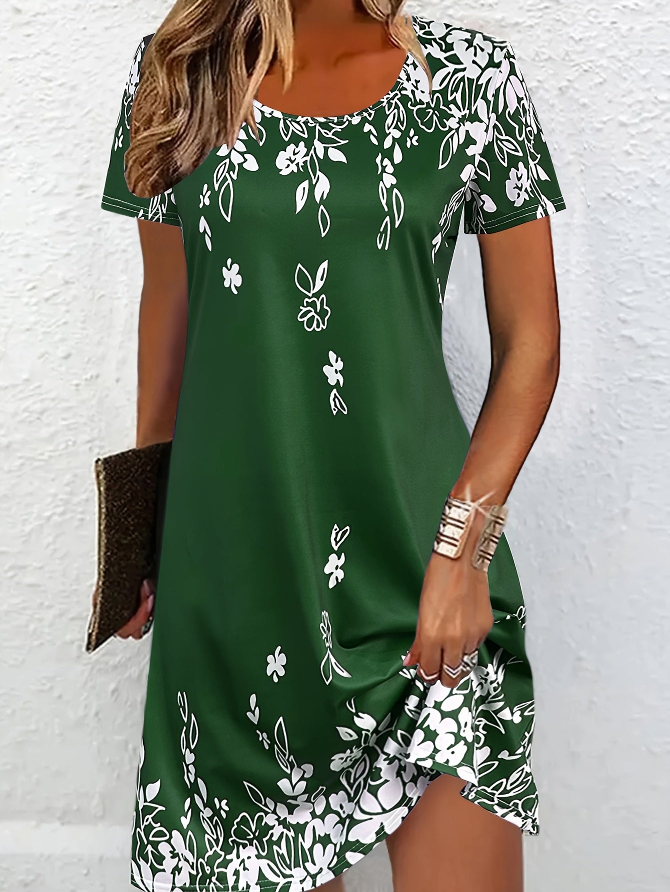 Vintage Short Sleeve Dress For Spring & Summer