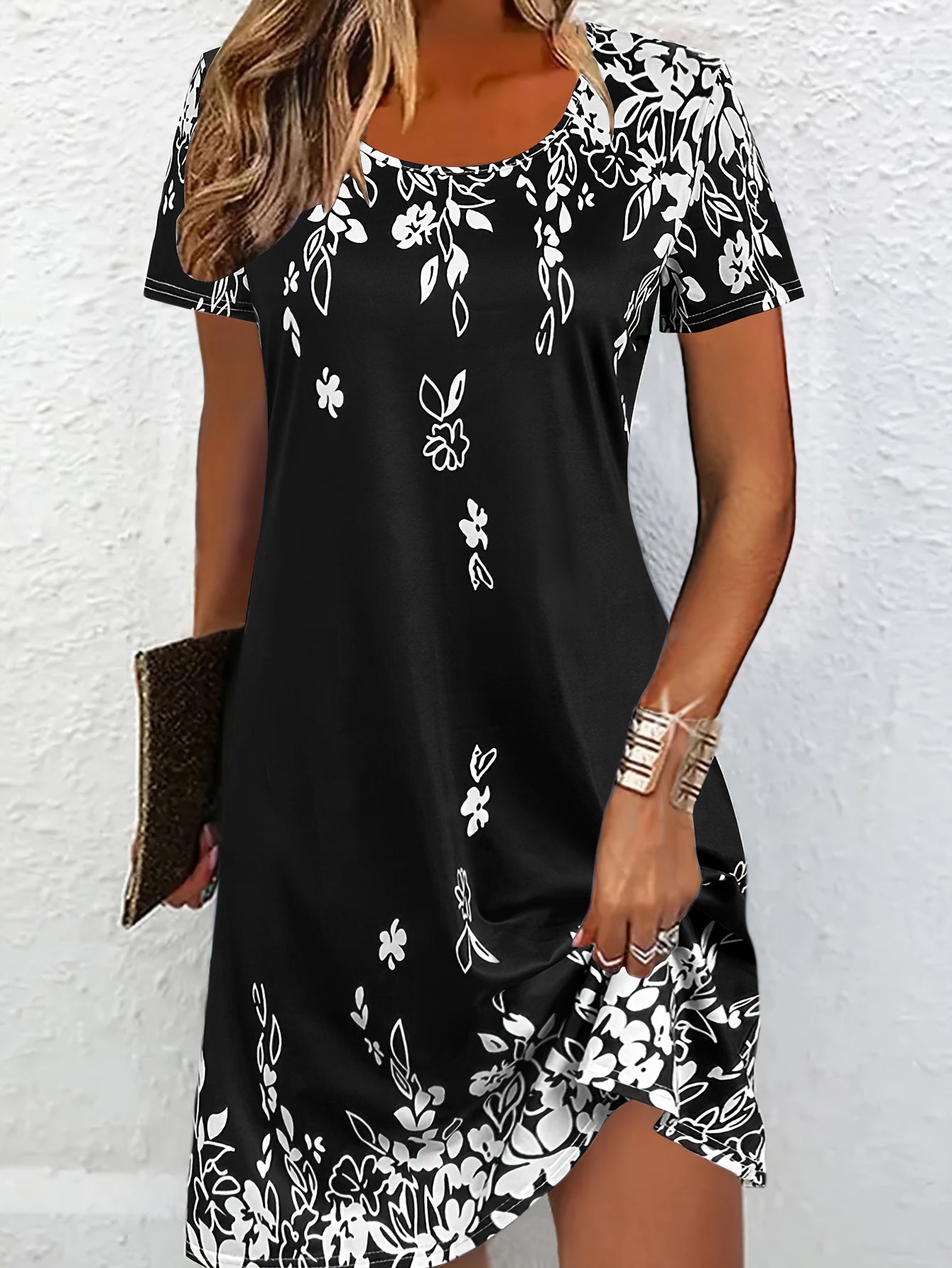 Vintage Short Sleeve Dress For Spring & Summer