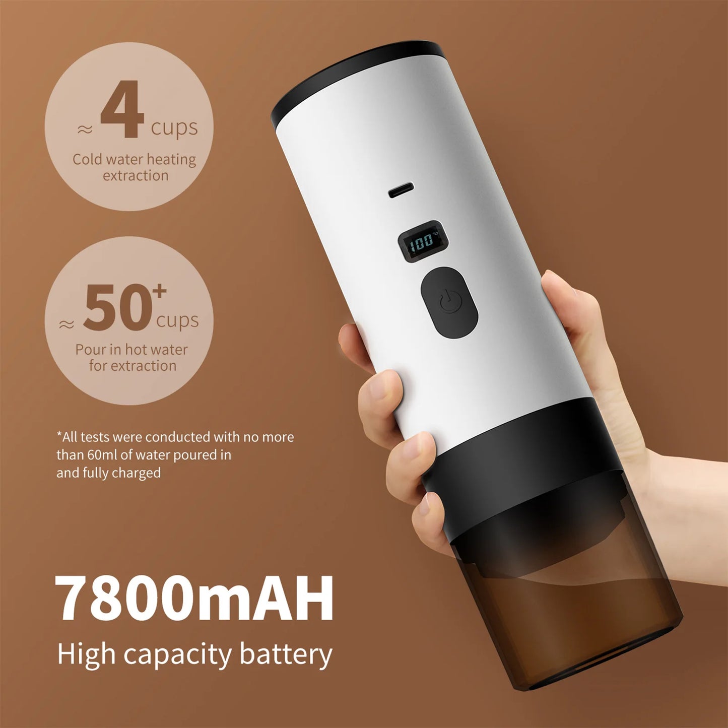 Portable Electric Capsule Coffee Maker Espresso Pot Cordless Heating Pump Press Coffee Maker Travel and Car 3 in 1 Coffee Pot
