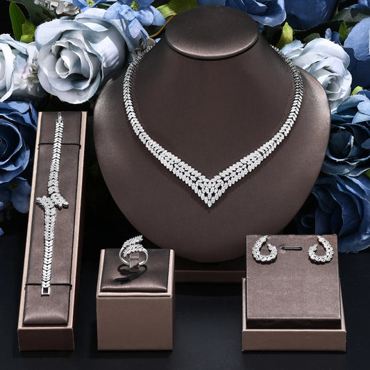Wedding Jewelry Set for Women 4 Pieces Bridal Collection Set