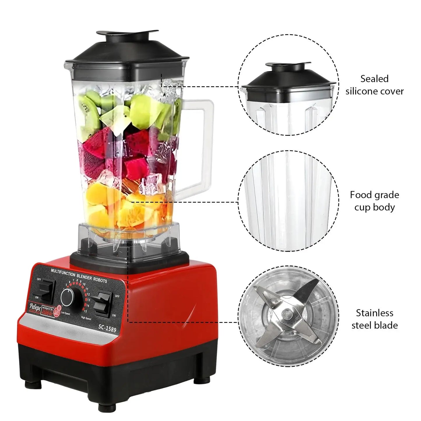 Free 2L Jar 2000W Professional Smart Blender Stationary Mixer Juicer Food Processor Ice Smoothies Crusher