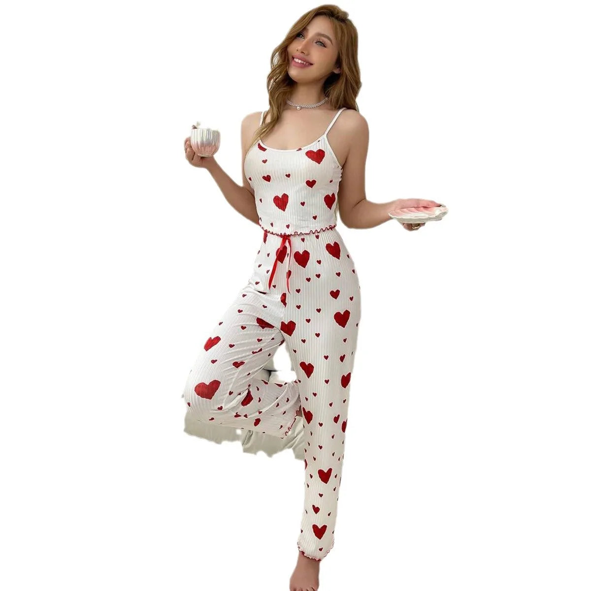 Women pyjamas 2 piece short and trouser