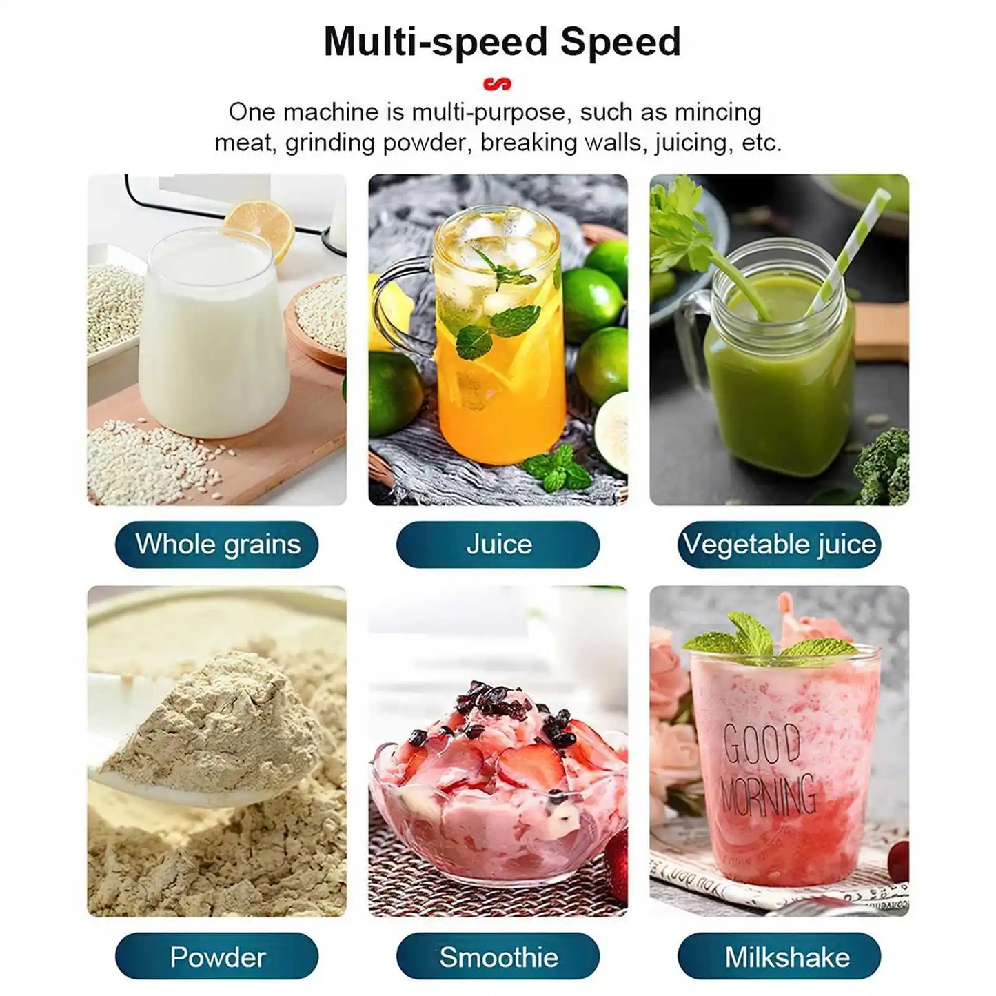 Free 2L Jar 2000W Professional Smart Blender Stationary Mixer Juicer Food Processor Ice Smoothies Crusher