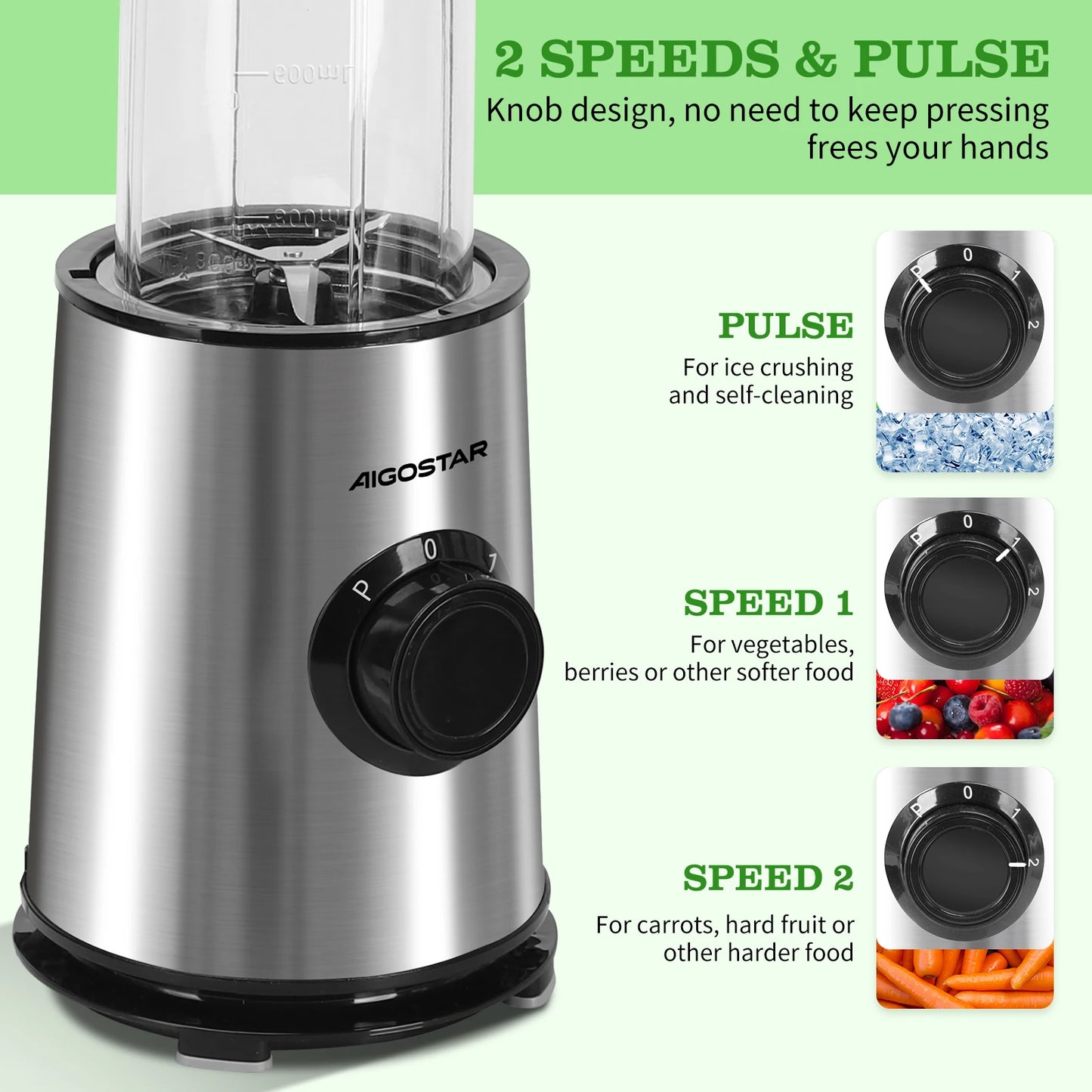 Portable 600W High Power Mixer with 800ml Jug, Stainless Steel, BPA Free, Ideal for Smoothies and Juices.