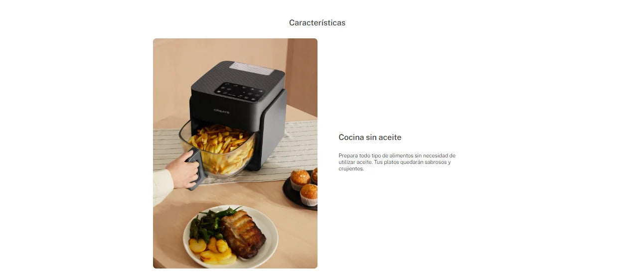 CREATE-Oil free fryer 4.2 L with water vaporizer-AIR FRYER MIST