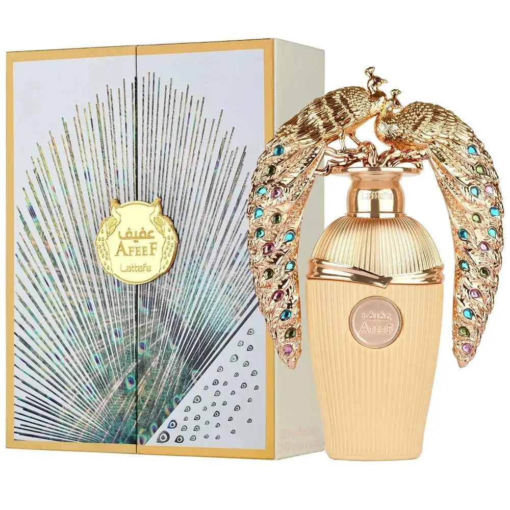 Lattafa Afeef Eau de Parfum for Women, 100 ml, perfect for day or night wear with a long-lasting and elegant scent.