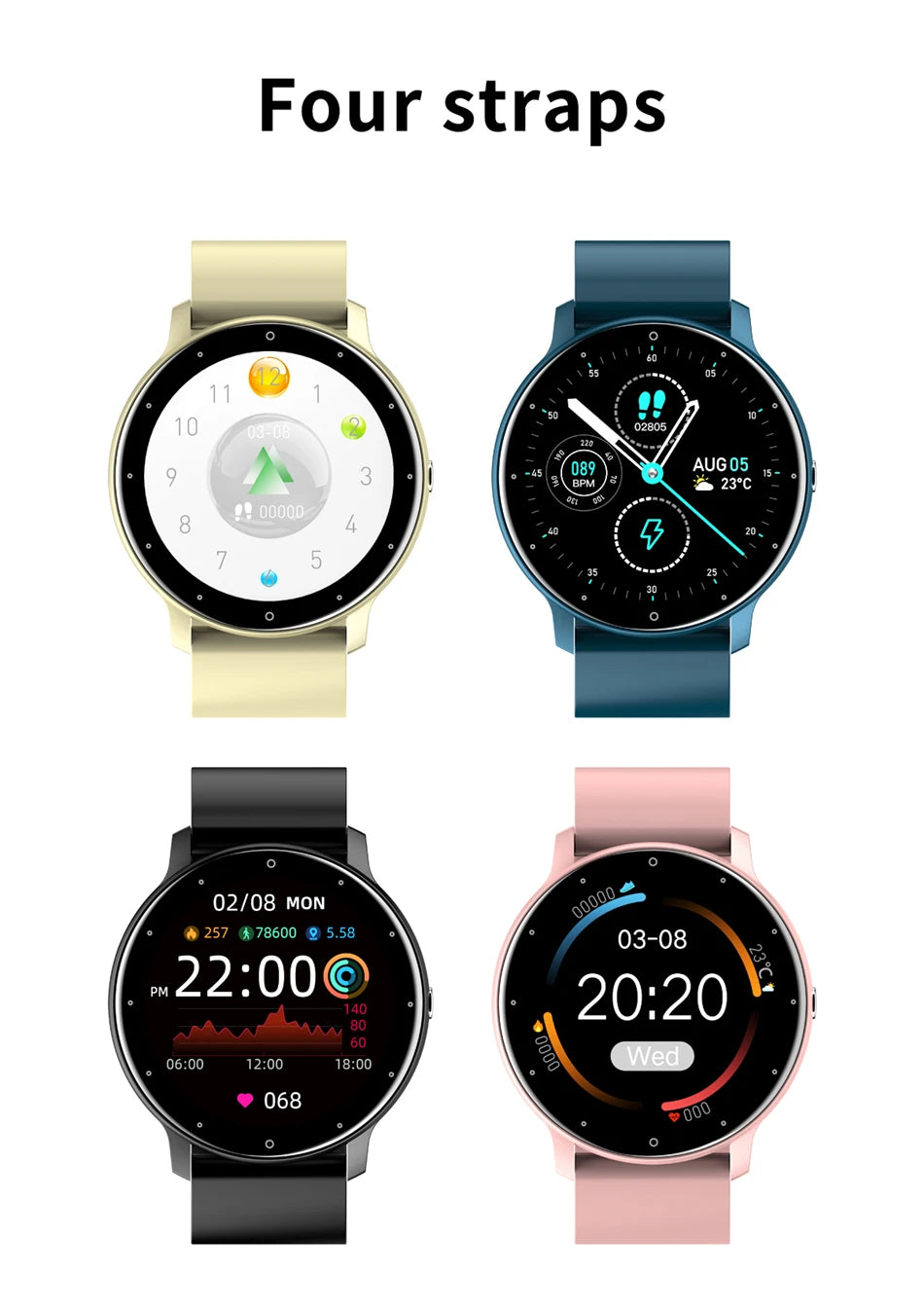 New Smart Watch Men Full Touch Screen Sport Fitness Watch IP67 Waterproof Bluetooth For Android ios smartwatch Men+box