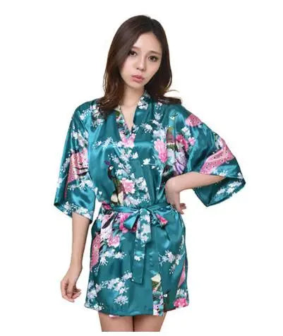 Fashion Satin Robe Female Bathrobe Silk Kimono Bride Dressing gown sleepwear for women