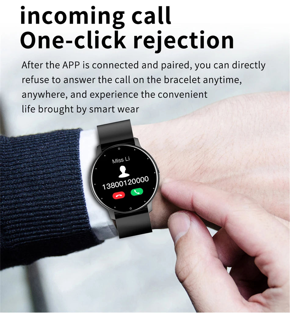 New Smart Watch Men Full Touch Screen Sport Fitness Watch IP67 Waterproof Bluetooth For Android ios smartwatch Men+box