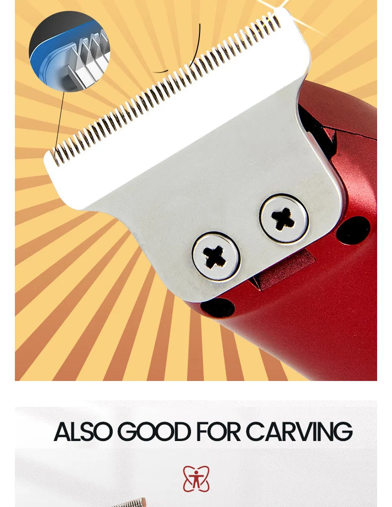 Powerful Professional Hair Trimmer Men 0 MM T Blade Electric Clipper Rechargeable