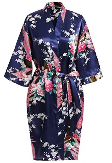 Rayon Robes Women Nightwear Flower Clothes Intimate Lingerie Casual Bath Gown