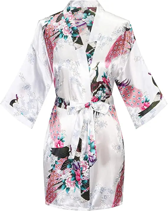 Fashion Satin Robe Female Bathrobe Silk Kimono Bride Dressing gown sleepwear for women