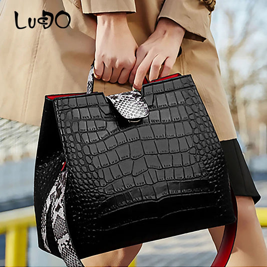 Brand Crocodile pattern Leather luxury Handbags Designer High Quality alligator large capacity Lady  Shoulder Crossbody Bag