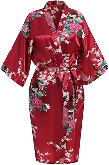 Rayon Robes Women Nightwear Flower Clothes Intimate Lingerie Casual Bath Gown