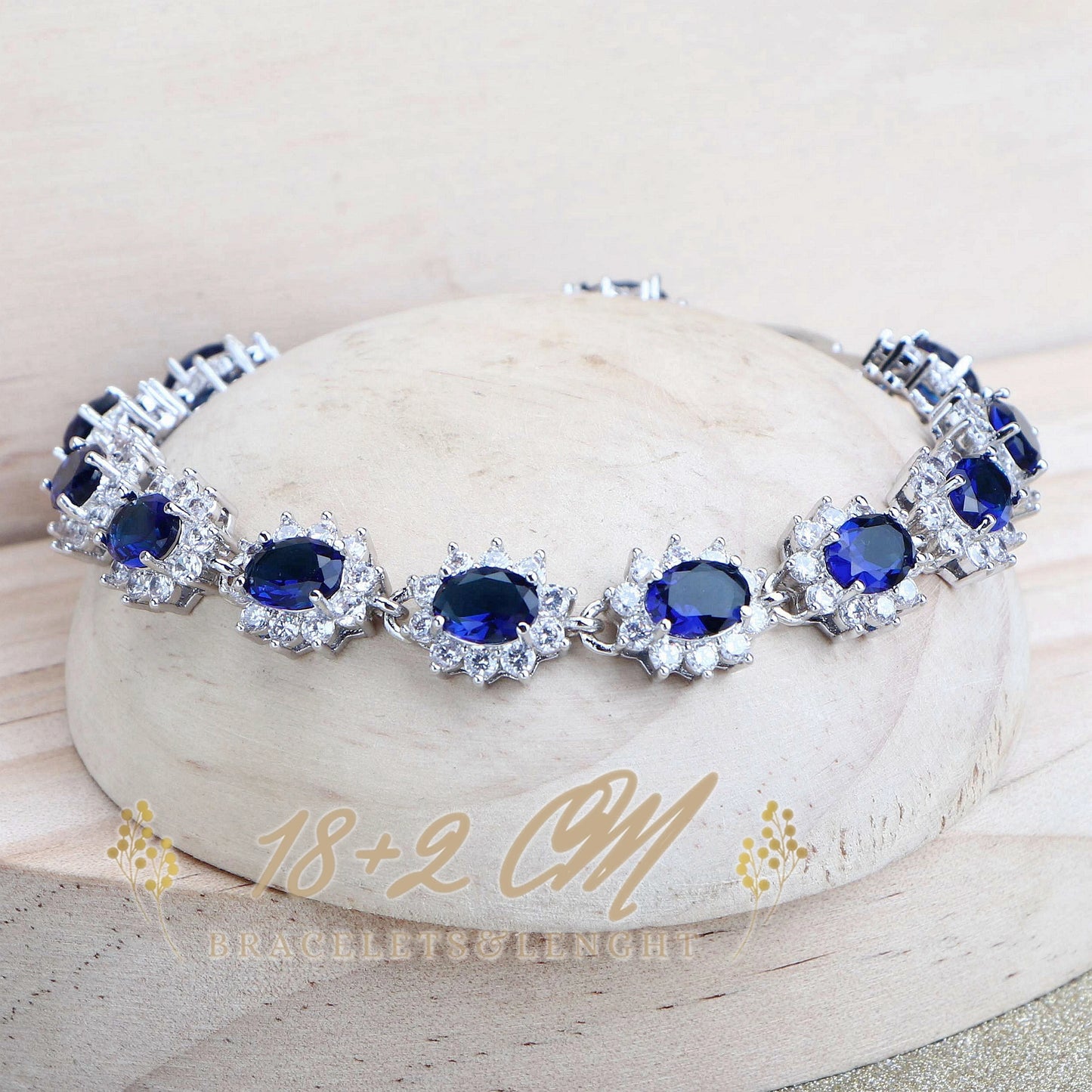 Silver jewelry 4Sets Blue Zirconia Costume Fine Jewellery  Necklace Earrings Rings Bracelets Pendant