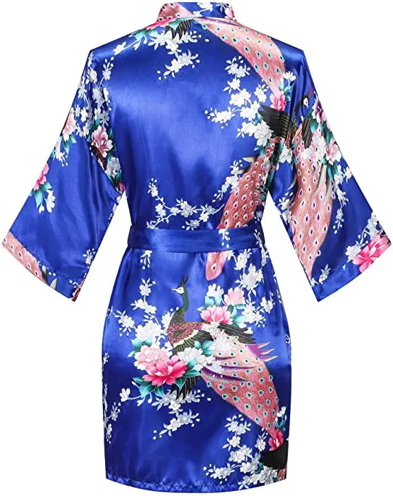 Fashion Satin Robe Female Bathrobe Silk Kimono Bride Dressing gown sleepwear for women