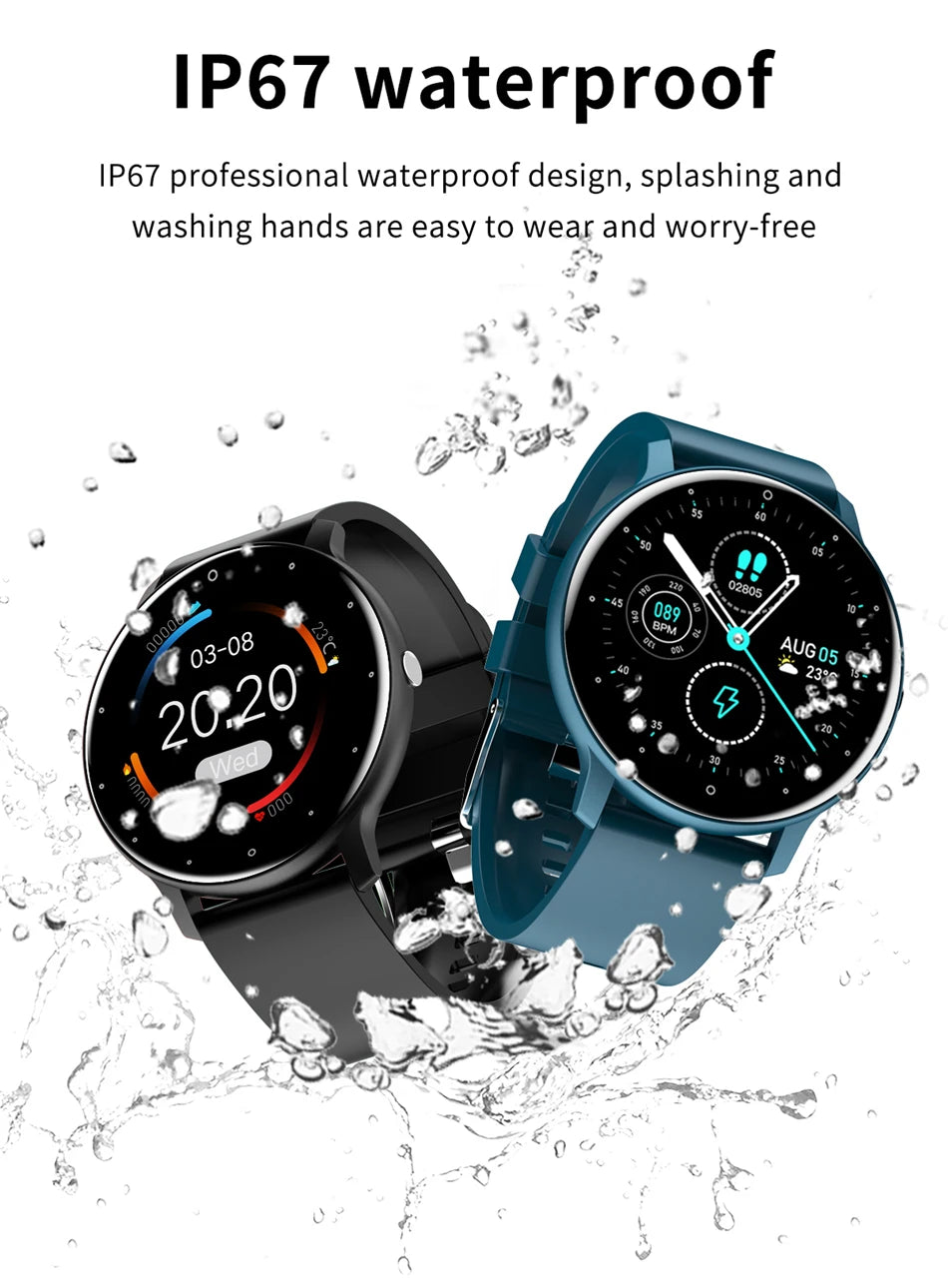 New Smart Watch Men Full Touch Screen Sport Fitness Watch IP67 Waterproof Bluetooth For Android ios smartwatch Men+box