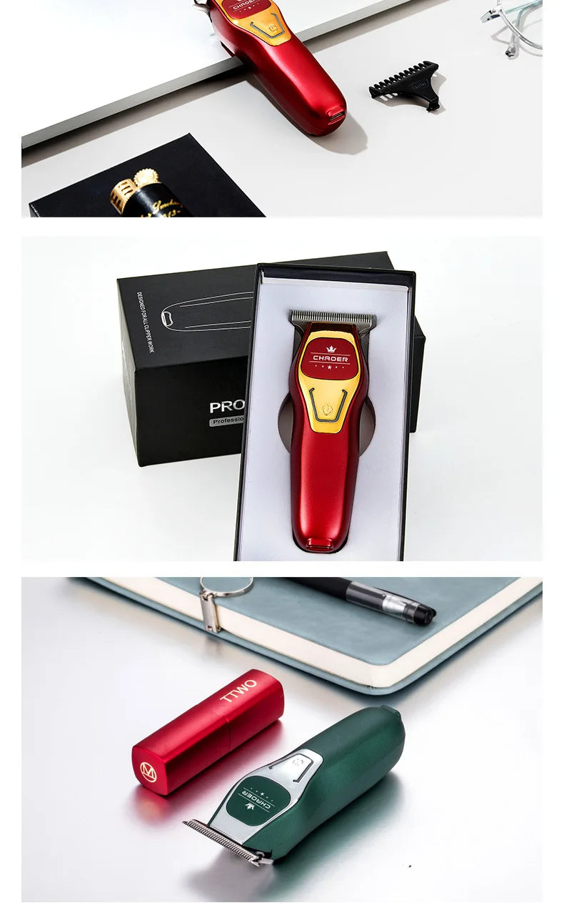 Powerful Professional Hair Trimmer Men 0 MM T Blade Electric Clipper Rechargeable