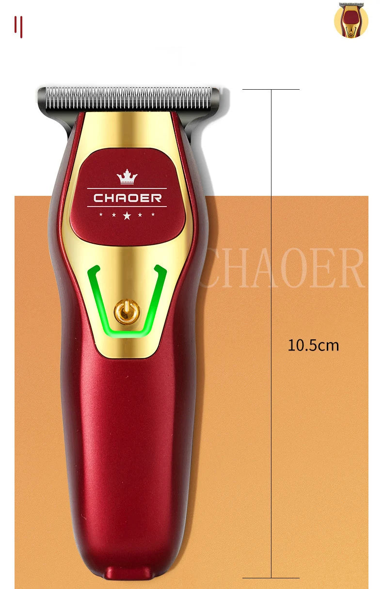 Powerful Professional Hair Trimmer Men 0 MM T Blade Electric Clipper Rechargeable
