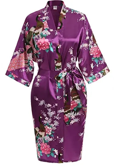 Rayon Robes Women Nightwear Flower Clothes Intimate Lingerie Casual Bath Gown