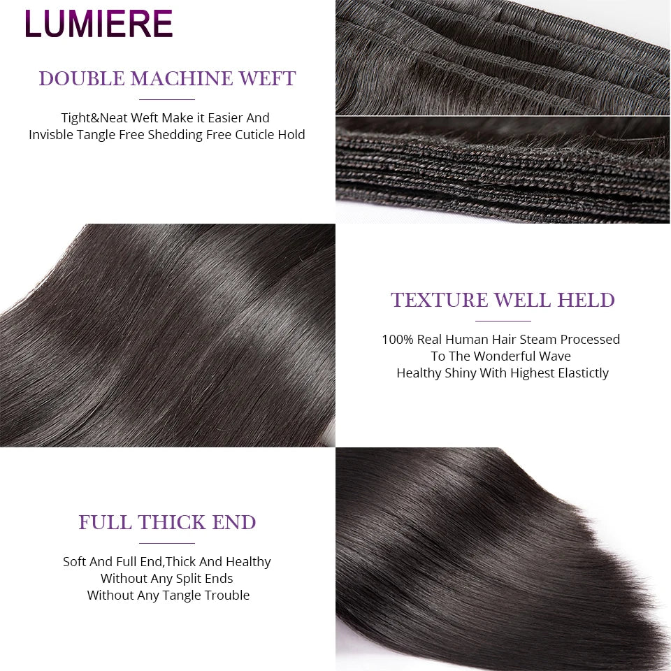 18A Double Drawn Bone Straight Human Hair Bundle 100% Virgin Human Hair Unprocessed Human Hair Extension