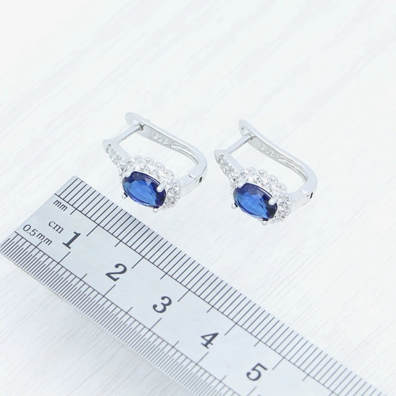 Silver Jewelry 3Set for Women's Wedding Jewelry Earrings Pendant Open Ring Necklace