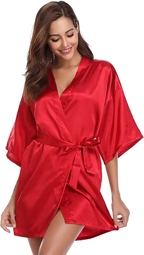 Bathrobe Women Silk Bridesmaid Robes Sexy Satin Robe Ladies Dressing Gowns