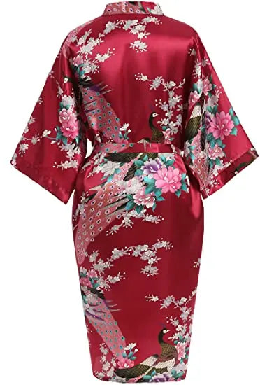 Rayon Robes Women Nightwear Flower Clothes Intimate Lingerie Casual Bath Gown