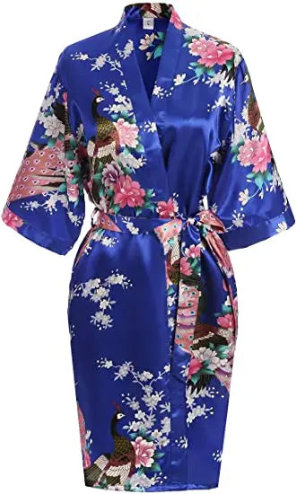 Rayon Robes Women Nightwear Flower Clothes Intimate Lingerie Casual Bath Gown