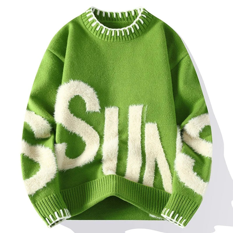 New Fashion Men Outwear O-neck Knitted Pullover Sweaters Man Loose Casual Sweaters Quality Male Pullovers